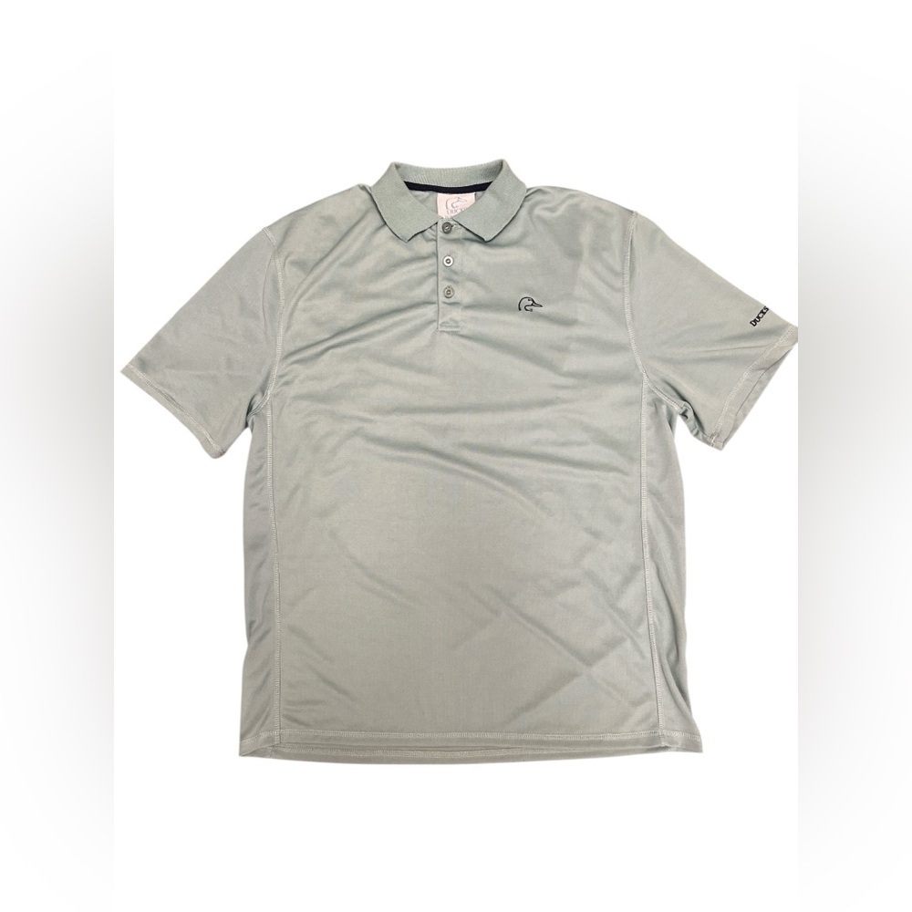 Duck unlimited sage green short sleeve athletic polo shirt